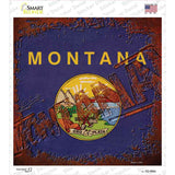 Montana Rusty Stamped Novelty Square Sticker Decal Small