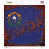 Nevada Rusty Stamped Novelty Square Sticker Decal Small