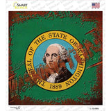 Washington Rusty Stamped Novelty Square Sticker Decal Small