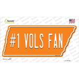 Number 1 Vols Fan Novelty Tennessee Shape Sticker Decal Small