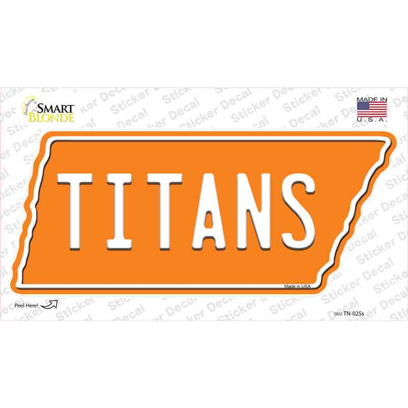 Titans Novelty Tennessee Shape Sticker Decal Small