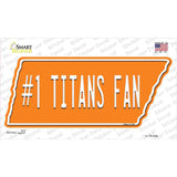 Number 1 Titans Fan Novelty Tennessee Shape Sticker Decal Small