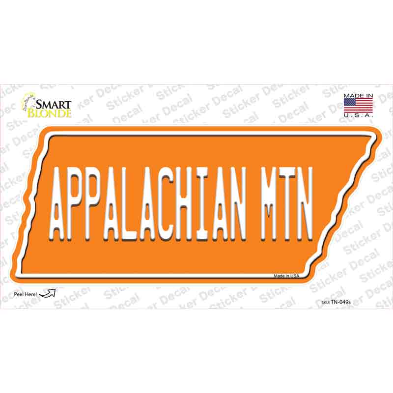 Appalachian Mtn Novelty Tennessee Shape Sticker Decal Small