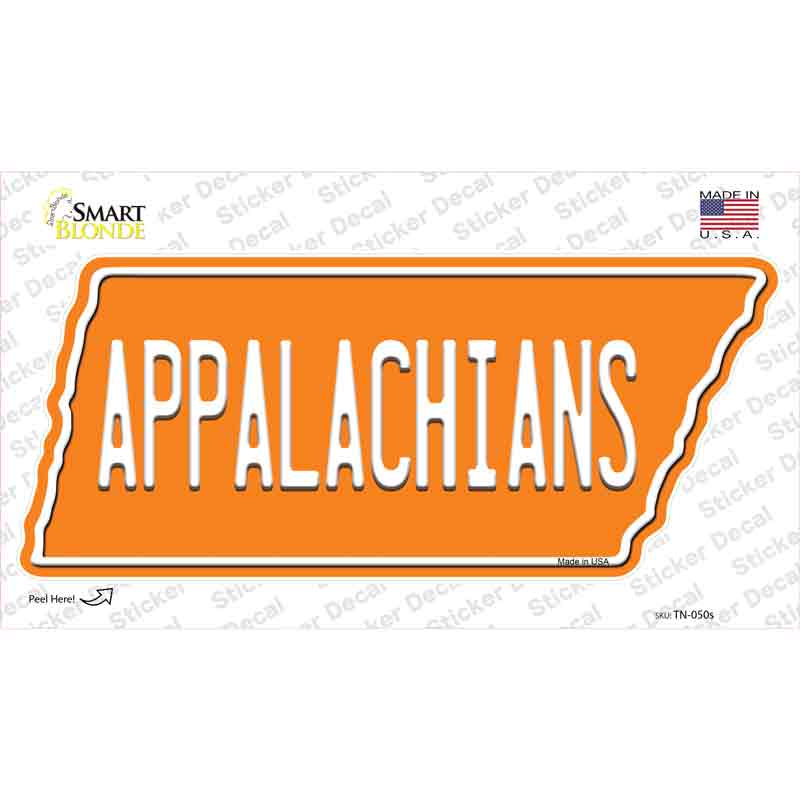Appalachians Novelty Tennessee Shape Sticker Decal
