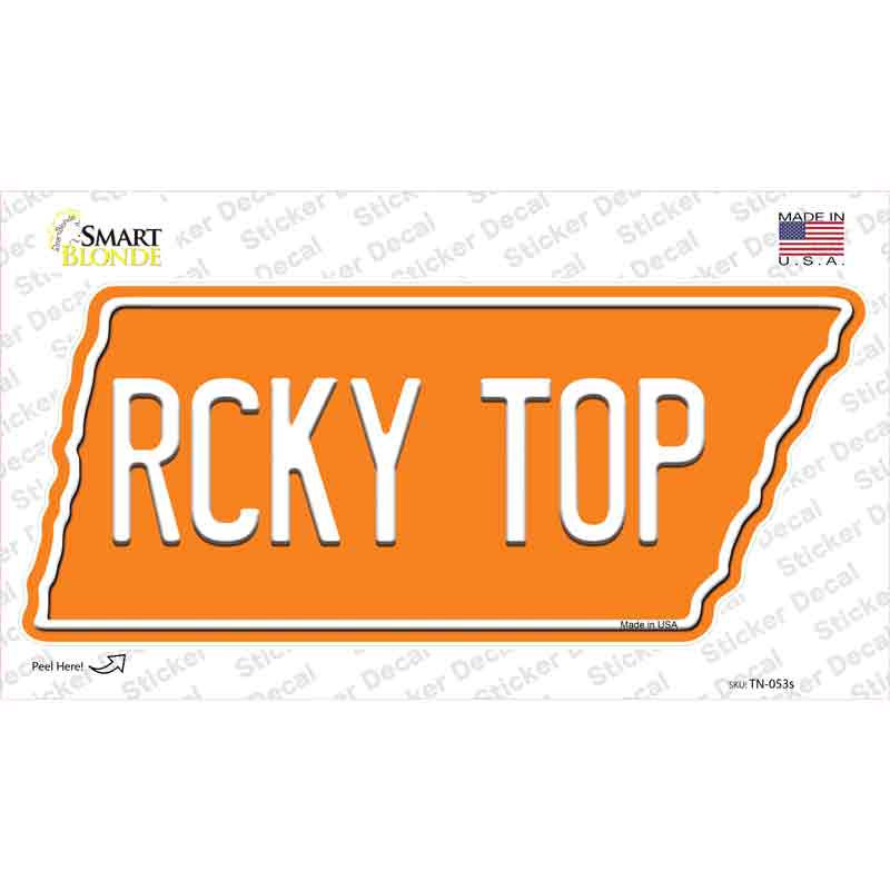 Rcky Top Novelty Tennessee Shape Sticker Decal Small