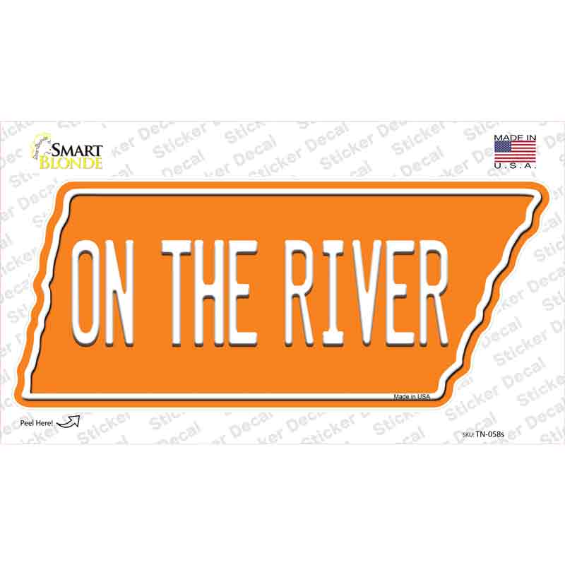 On The River Novelty Tennessee Shape Sticker Decal Small