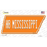 H8 Mississippi Novelty Tennessee Shape Sticker Decal Small