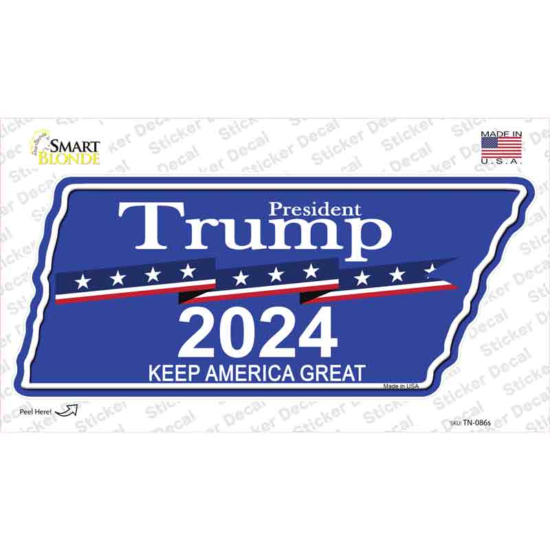 Trump 2024 Novelty Tennessee Shape Sticker Decal Small