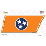 Orange Tennessee Flag Novelty Tennessee Shape Sticker Decal Small