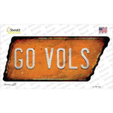 Go Vols Novelty Rusty Tennessee Shape Sticker Decal Small