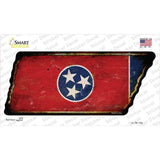 Tennessee Flag Novelty Rusty Tennessee Shape Sticker Decal Small