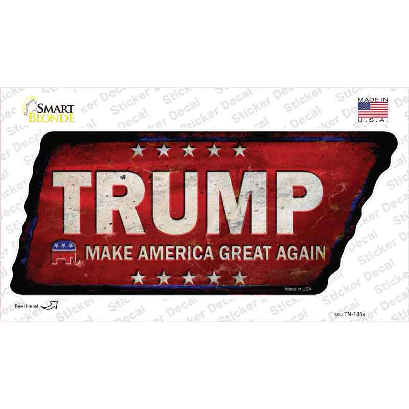 Trump Novelty Rusty Tennessee Shape Sticker Decal Small