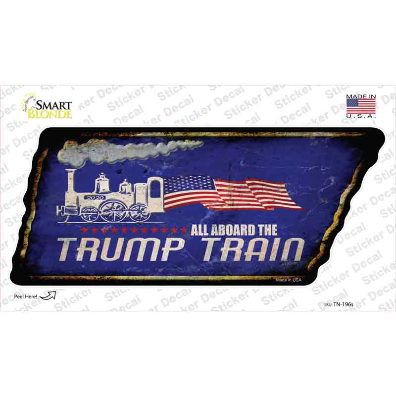 Trump Train Novelty Rusty Tennessee Shape Sticker Decal Small