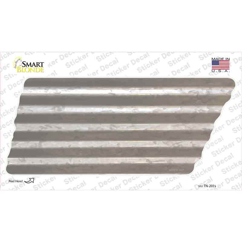 White Solid Novelty Corrugated Tennessee Shape Sticker Decal