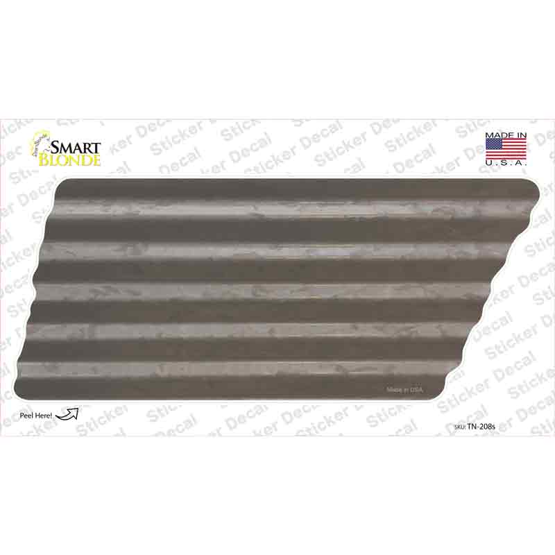 Gray Solid Novelty Corrugated Tennessee Shape Sticker Decal