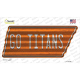 Go Titans Novelty Corrugated Tennessee Shape Sticker Decal Small