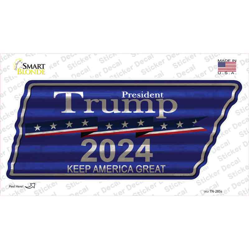 Trump 2024 Novelty Corrugated Tennessee Shape Sticker Decal Small