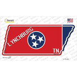 Lynchburg TN Flag Novelty Tennessee Shape Sticker Decal Small