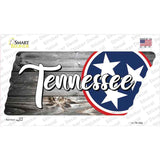 TN Tri Star on Wood Novelty Tennessee Shape Sticker Decal Small