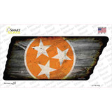 Orange Tri Star Novelty Rusty Effect Tennessee Shape Sticker Decal Small