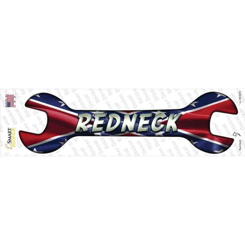 Redneck With Confederate Flag Novelty Wrench Sticker Decal Small