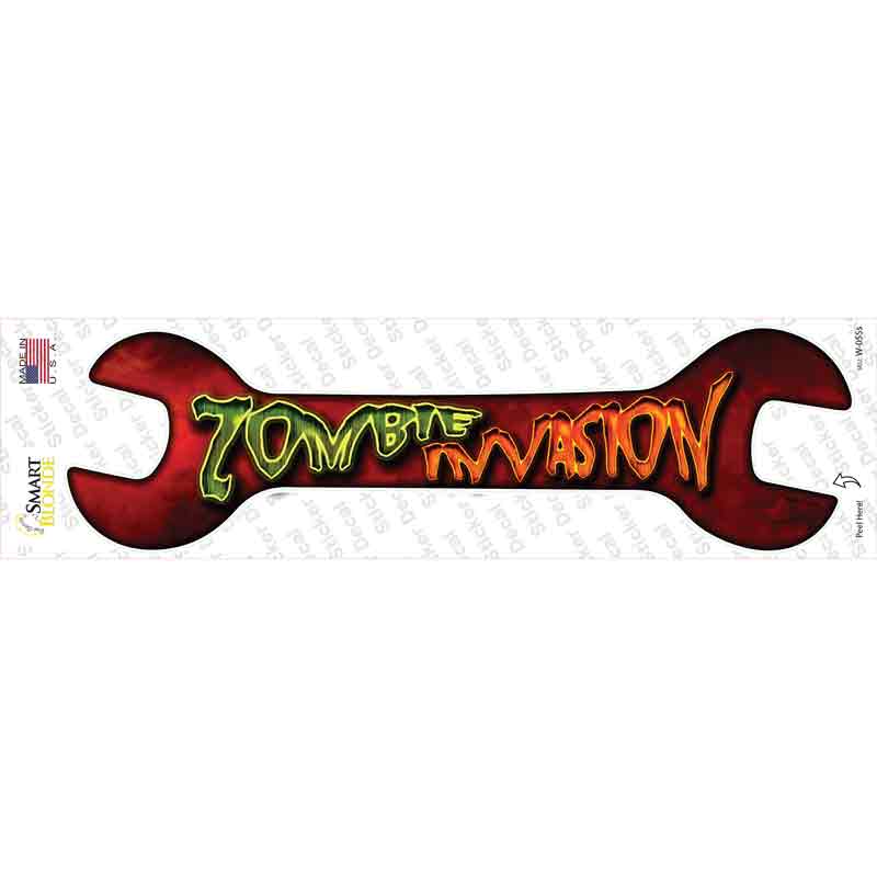 Zombie Invasion Novelty Wrench Sticker Decal Small