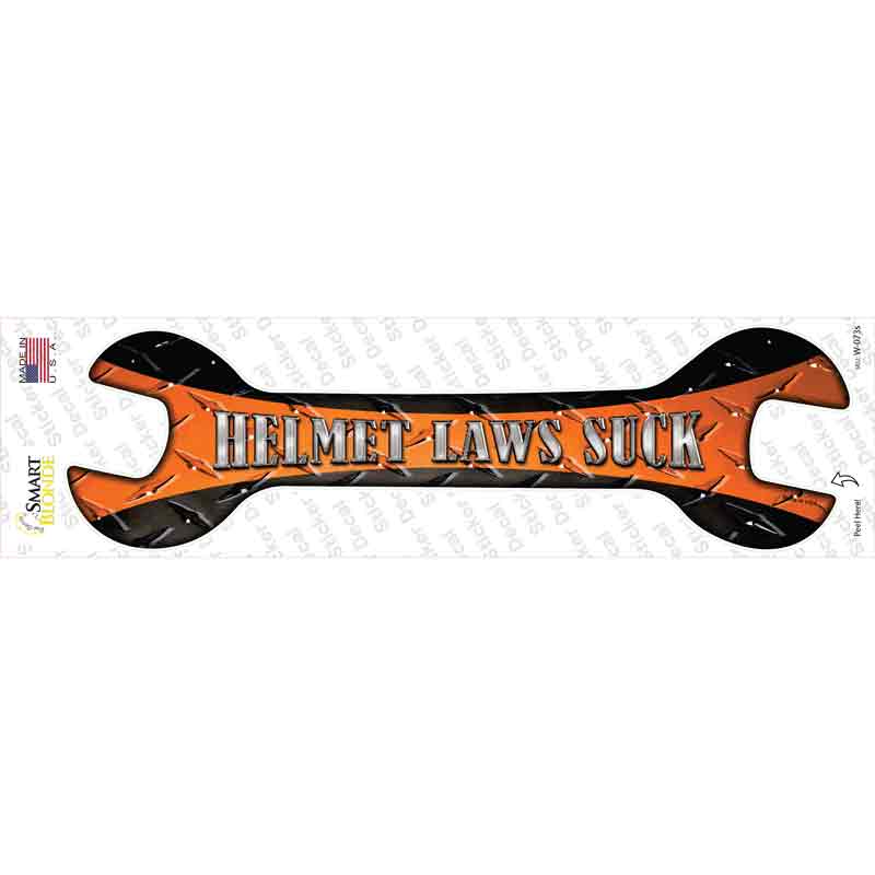 Helmet Laws Suck Novelty Wrench Sticker Decal