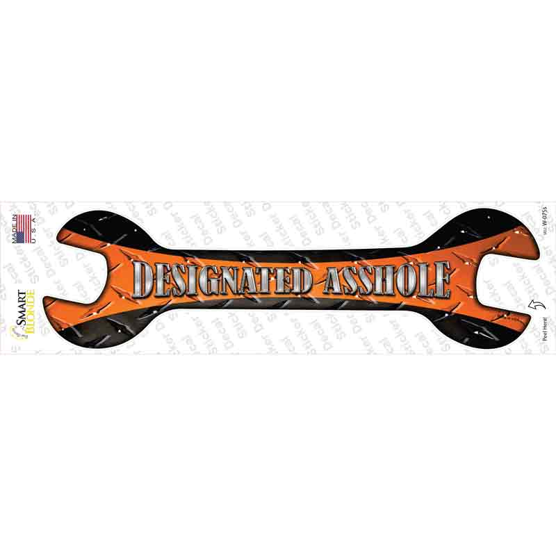 Designated Asshole Novelty Wrench Sticker Decal