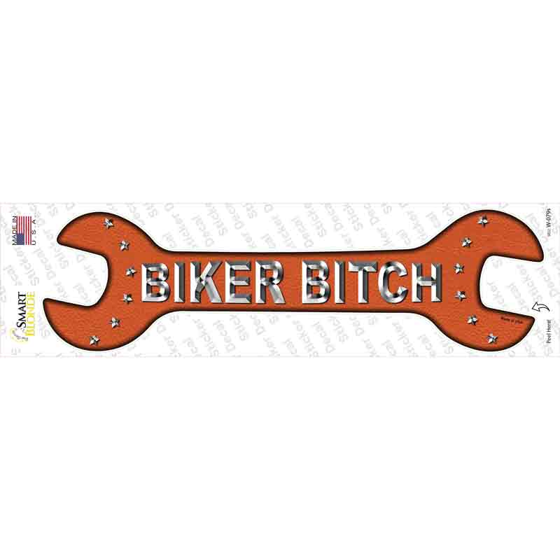 Biker Bitch Novelty Wrench Sticker Decal Small