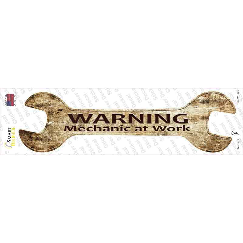 Mechanic At Work Novelty Wrench Sticker Decal