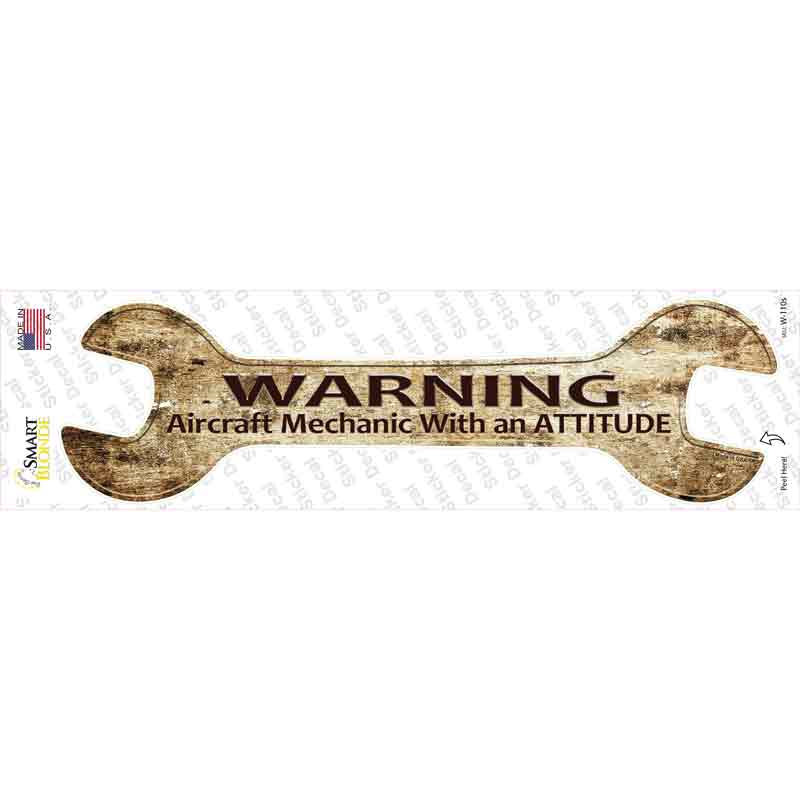 Aircraft Mechanic Novelty Wrench Sticker Decal