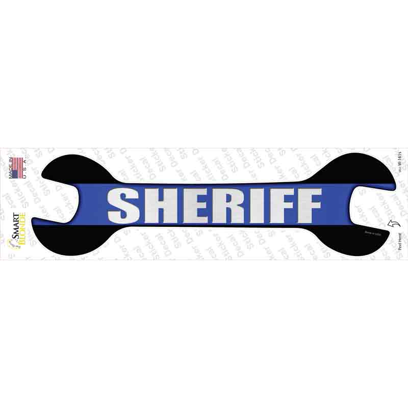 Sheriff Thin Blue Line Novelty Wrench Sticker Decal Small