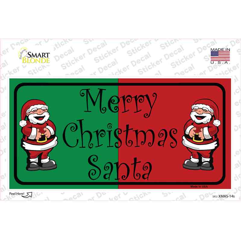 Green Red Santa Novelty Sticker Decal Small