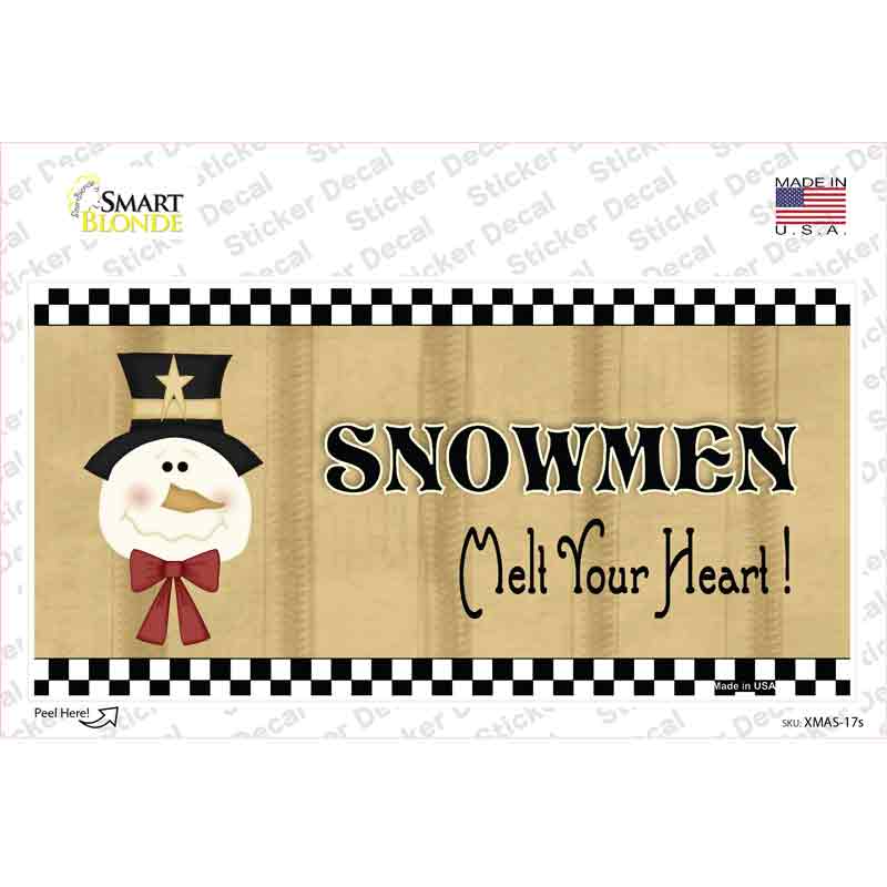 Snowmen Melt Your Heart Novelty Sticker Decal Small