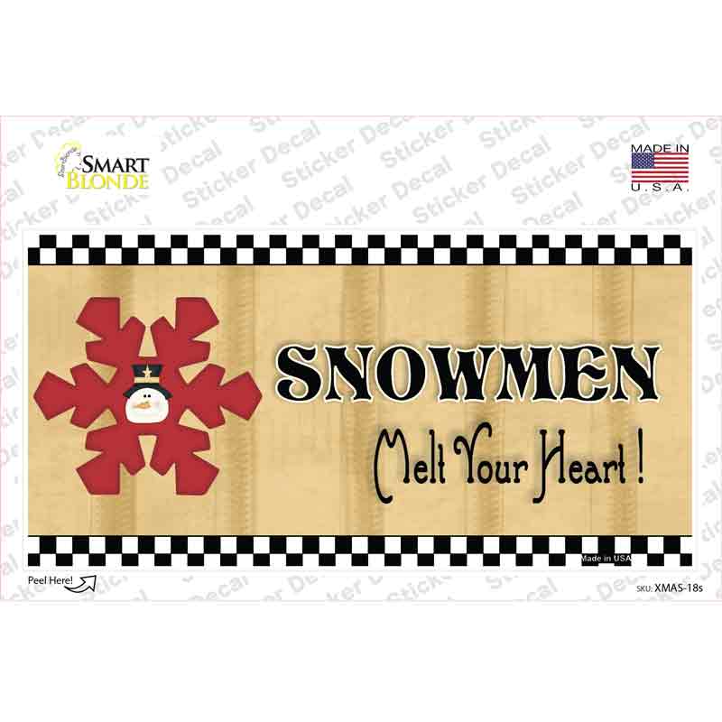 Snowflake Snowmen Melt Your Heart Novelty Sticker Decal Small