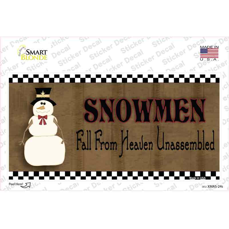 Snowmen Fall From Heaven Novelty Sticker Decal Small