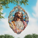 Jesus Christ Stained Glass Novelty Metal Wind Spinner WCS-238