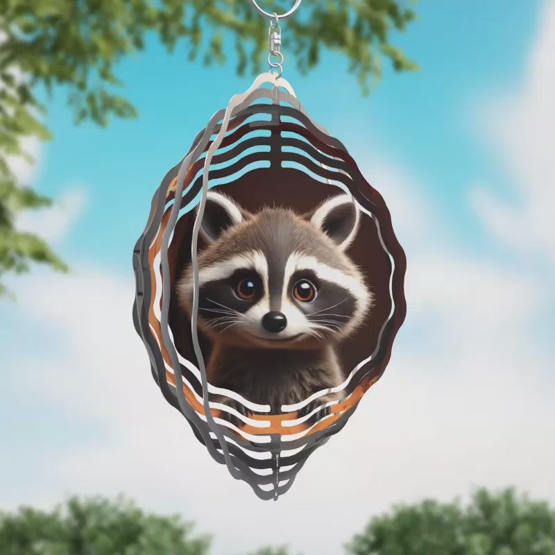 Raccoon Novelty Metal Wind Spinner