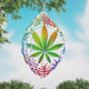 Marijuana Leaf White Novelty Metal Wind Spinner