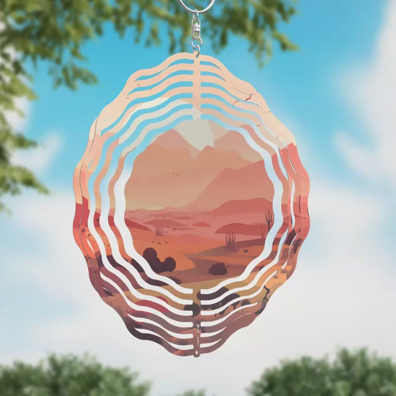 Desert Scene Novelty Metal Wind Spinner