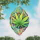 Colorful Marijuana Leaf Novelty Metal Wind Spinner