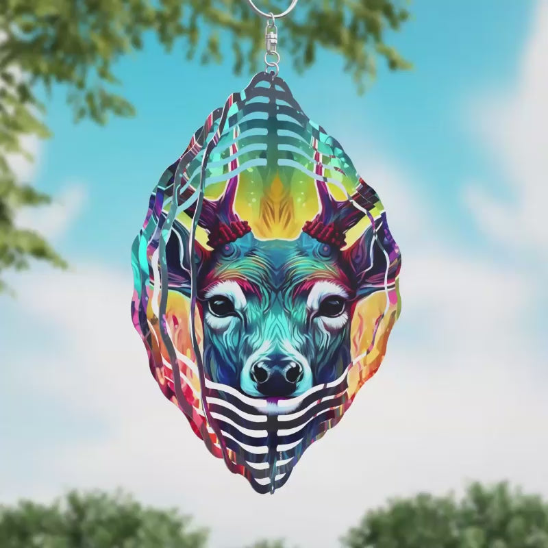 Deer Iredescence Novelty Metal Wind Spinner