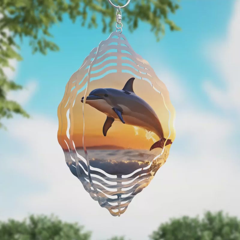 Dolphin Novelty Metal Wind Spinner