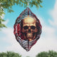 Skull with Roses Novelty Metal Wind Spinner