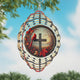 Cardinal on a Cross Novelty Metal Wind Spinner WCS-254