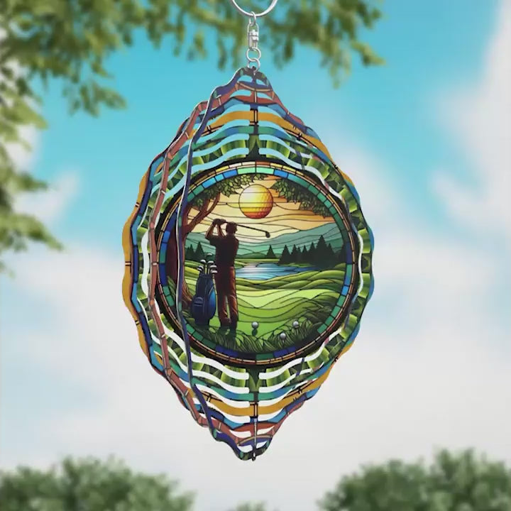 Golfing Paradise Novelty Metal Wind Spinner WCS-281