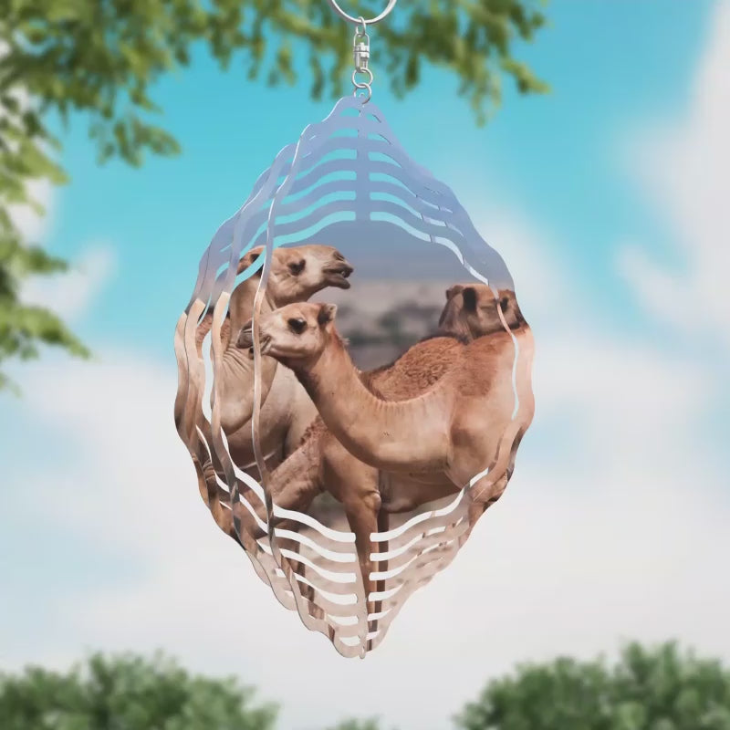 Camels Novelty Metal Wind Spinner