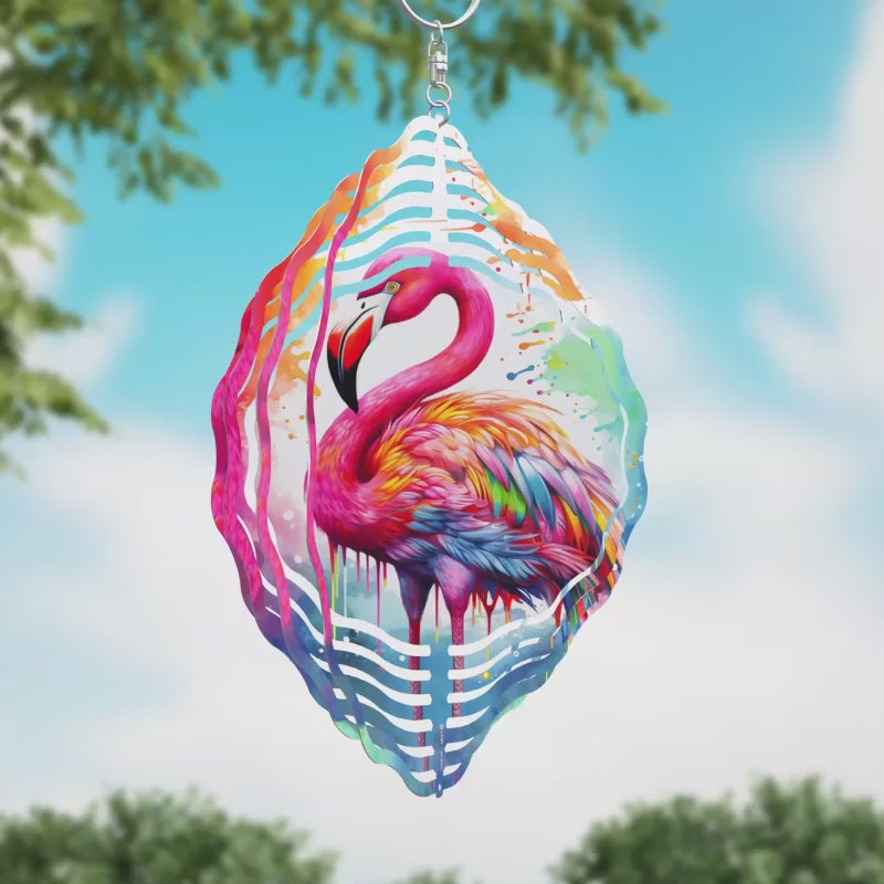 Flamingo Dripping  Novelty Metal Wind Spinner