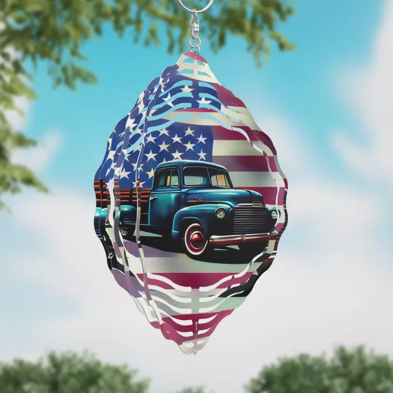 American Truck Novelty Metal Wind Spinner