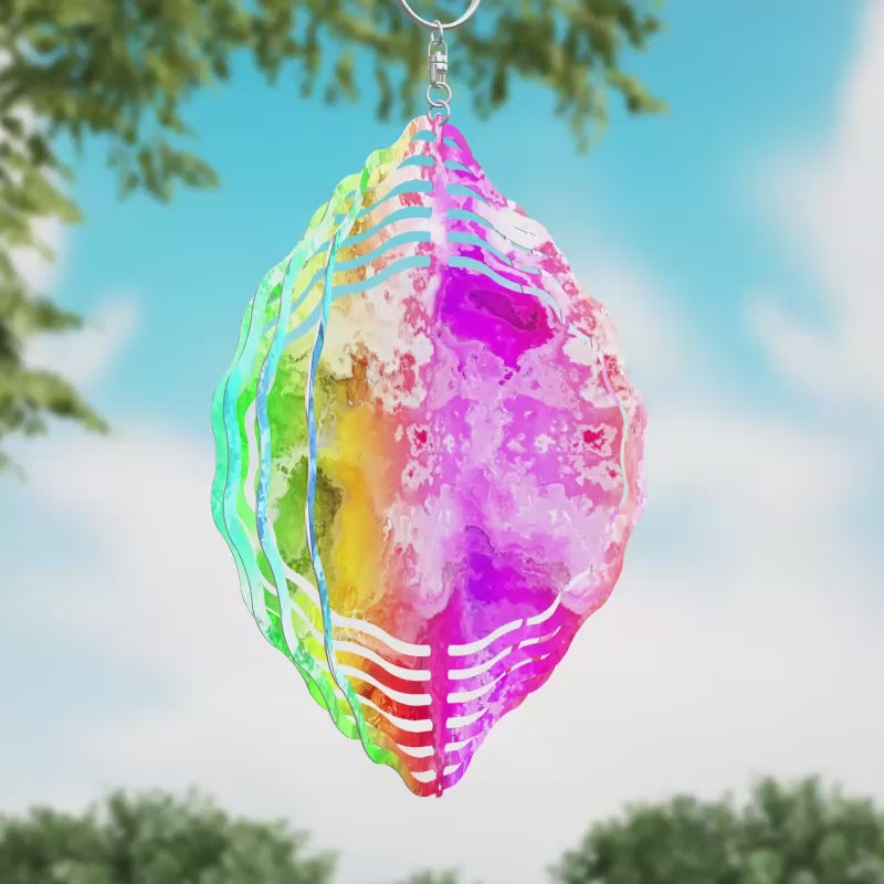 Rainbow Snowcone Novelty Metal Wind Spinner